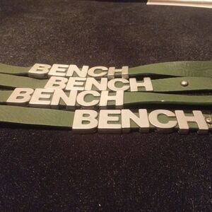 Lot of 4 Bench belts green faux leather & metallic | Resale bundle